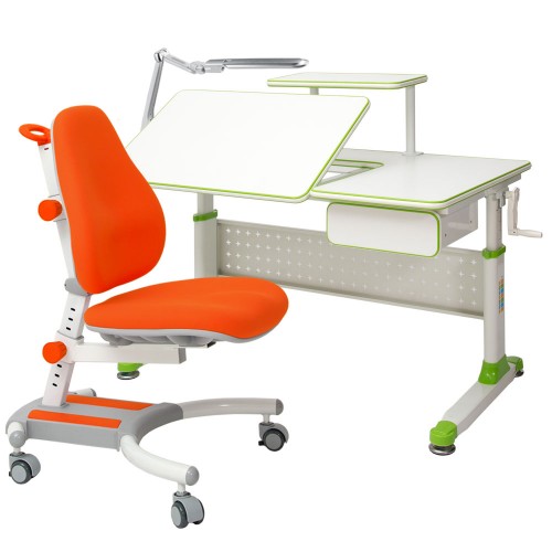 Комплект парта и кресло RIFFORMA Comfort 34 - зеленый/оранжевый