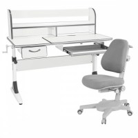Комплект растущая парта Anatomica Study-120 Lux + кресло Anatomica Armata белый/серый 