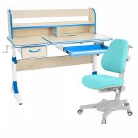 Комплект растущая парта Anatomica Study-120 Lux + кресло Anatomica Armata  клен/голубой