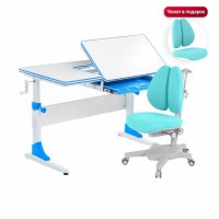 Комплект растущая парта Anatomica Study-100 + кресло Anatomica Armata Duo голубой