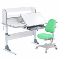 Комплект парта  Anatomica Study 100 + кресло Anatomica Armata  белый/серый/зеленый
