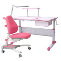 Комплект парта и кресло RIFFORMA Comfort 34 - розовый
