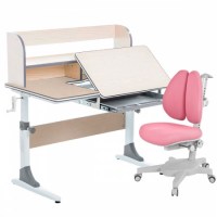 Комплект парта  Anatomica Study 100 + кресло Anatomica Armata  Duos  клен/серый/розовый