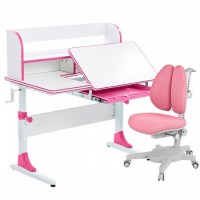 Комплект парта  Anatomica Study 100 + кресло Anatomica Armata Duos белый/розовый 