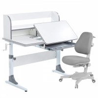 Комплект парта  Anatomica Study 100 + кресло Anatomica Armata белый/серый/серый 