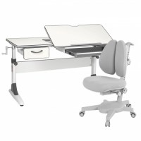 Комплект растущая парта Anatomica Study-120 + кресло Anatomica Armata Duos белый/серый/серый