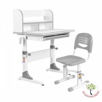 Комплект растущая парта Anatomica Study-80 Lux + стул Anatomica Lux 01 белый/серый