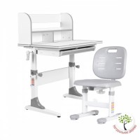 Комплект растущая парта Anatomica Study-80 Lux + стул Anatomica Lux 02 белый/серый