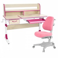 Комплект растущая парта Anatomica Study-120 Lux + кресло Anatomica Armata  клен/розовый