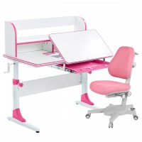 Комплект парта  Anatomica Study 100 + кресло Anatomica Armata белый/розовый