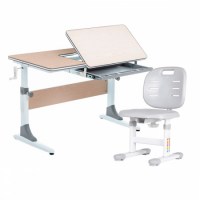 Комплект растущая парта Anatomica Study-100 + со стулом Anatomica Lux-Pro клен/серый/серый
