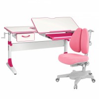 Комплект растущая парта Anatomica Study-120 + кресло Anatomica Armata Duos белый/розовый