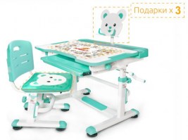 Комплект парта и стульчик Mealux BD-04 New XL Teddy белый-зеленый