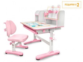Комплект парта и стульчик Mealux EVO Panda розовый