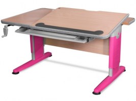Детский стол Mealux Detroit/клен-розовый