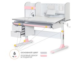 Детский стол Mealux Hamilton Multicolor белый/розовый