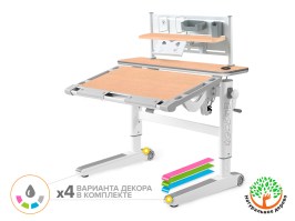 Детский стол Mealux ErgoWood - M Multicolor + полка BD P18