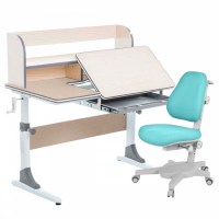 Комплект парта  Anatomica Study 100 + кресло Anatomica Armata  клен/серый/голубой