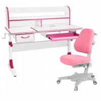 Комплект растущая парта Anatomica Study-120 Lux + кресло Anatomica Armata белый/розовый