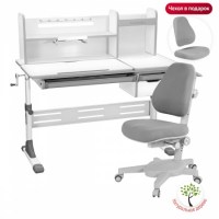 Комплект парта  Anatomica Smart-80  + кресло Anatomica Armata  белый/серый/кресло серое