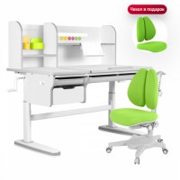 Комплект  Anatomica Kinderzen Dali Plus + кресло Anatomica Armata Duos белый/серый/зеленый