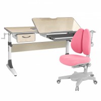 Комплект растущая парта Anatomica Study-120 + кресло Anatomica Armata Duos клен/серый/розовый