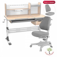 Комплект парта  Anatomica Smart-80  + кресло Anatomica Armata  клен/серый/серое кресло