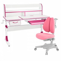 Комплект растущая парта Anatomica Study-120 Lux + кресло Anatomica Armata Duos белый/розовый