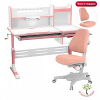 Комплект парта  Anatomica Smart-80  + кресло Anatomica Armata белый /розовый/ кресло светло розовое