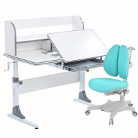 Комплект парта  Anatomica Study 100 + кресло Anatomica Armata Duos белый/серый/голубой 
