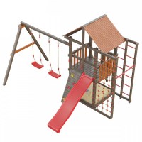 Детская деревянная игровая площадка Сибирика Спорт цвет Umbra - Terracotta