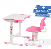 Детская парта растишка и стул Fandesk Omino-розовый