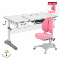 Комплект  парта Anatomica Uniqa Lite + кресло Anatomica Armata  Duos белый/серый/розовый