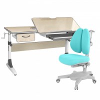 Комплект растущая парта Anatomica Study-120 + кресло Anatomica Armata Duos клен/серый/голубой