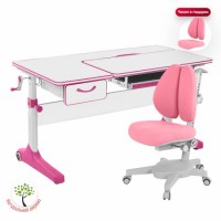 Комплект  парта Anatomica Uniqa Lite + кресло Anatomica Armata  Duos белый/розовый
