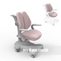 Детское эргономичное кресло Fundesk Estate Grey с подлокотниками - розовый