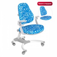 Детское кресло Anatomica Figra с подлокотниками голубое с мыльными пузырями  