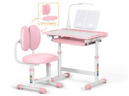 Комплект парта и стульчик Mealux BD-20 (с лампой) розовый