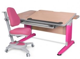 Комплект Mealux парта Detroit + кресло Onyx - розовый