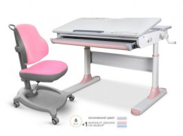 Комплект стол Mealux Edmonton Multicolor + кресло ErgoKids Y-402 - розовый