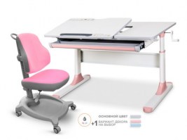 Комплект стол Mealux Vancouver Multicolor+ кресло ErgoKids Y-402 - розовый