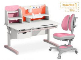 Комплект парта с электроприводом  Mealux Electro 730 +надстройка  + кресло Mealux Onux Duo  розовый