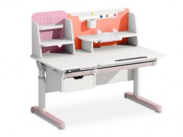 Детский стол Mealux Electro 730 +надстройка  розовый 