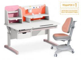 Комплект парта с электроприводом  Mealux Electro 730 +надстройка  + кресло Mealux Onux  розовый