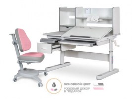 Комплект парта Mealux Florida Multicolor + кресло Mealux Onux розовое