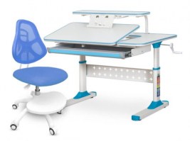 Комплект парта Mealux ErgoKids TH-320 синие вставки  + кресло Mealux Ergokids Y400 синие