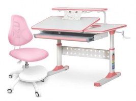 Комплект парта Mealux ErgoKids TH-320 розовые вставки  + кресло Mealux Ergokids Y400 розовое 