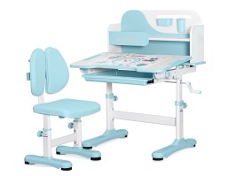 Комплект парта и стульчик Mealux Ergokids Fresco белый/голубой
