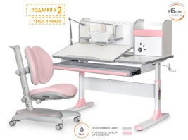 Комплект стол Mealux Vancouver Multicolor+ кресло Mealux Ortoback Duo розовый