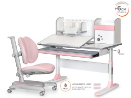 Комплект стол Mealux Vancouver Multicolor+ кресло Mealux Ortoback Duo розовый